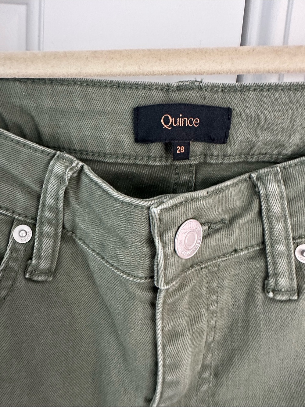 Quince olive green pants size 28 EUC - Picture 2 of 10